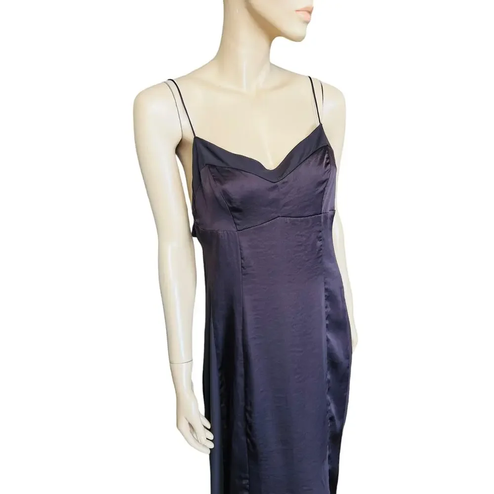 Free People Intimately City Cool Satin Slipdress Size Large Sweetheart Neckline - Picture 9 of 16